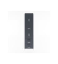 Hyperion Dolap 3 Raflı 5 Çekmeceli 4 Kapaklı 60x44x243 Antrasit-Antrasit