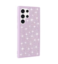 Galaxy S23 Ultra Kılıf Parlak Taşlı Tasarım Pırlanta Kılıf (Lila)