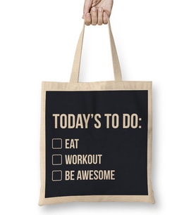 Things To Do Eat Workout Be Awesome Bez Çanta Uzun Saplı