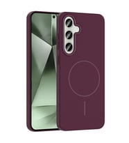 Galaxy S24 FE Kılıf Magsafe Şarj Özellikli Ruby Sert Kılıf (Mürdüm)