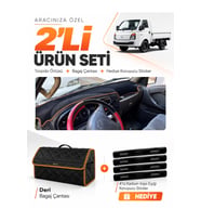 e-biz HYUNDAİ H100 (2004-2019) Uyumlu Torpido Örtüsü + Deri Bagaj Çantası - Siyah-Kahverengi - HU022