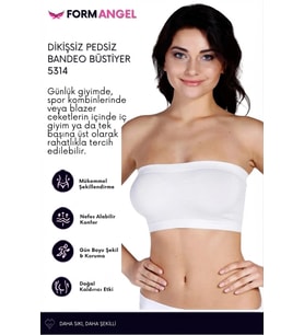 #Bandeo Seamless Toparlayıcı Kadın Basic Örme Dikişsiz Pedsiz Bandeo Büstiyer - 4 Adet