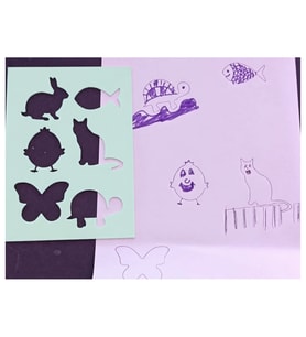 Alvera Hayvan Figürleri Çizim Şablonu – 3D Baskı Çoklu Desen Kalıbı - Mint