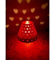 Sevgililer Günü Valentines Kadeh Üzeri Kalp Abajur Şapkası (Kırmızı)