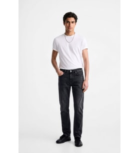 Erkek Antrasit Slim Fit Normal Bel Düz Kesim Dar Paça Jean Pantolon