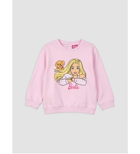 LC WAIKIKI Pembe Barbie Baskılı Kız Çocuk Kalın Sweatshirt