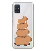 Samsung Galaxy A51 Uyumlu Kapibara Tasarımlı Şeffaf Telefon Kılıfı