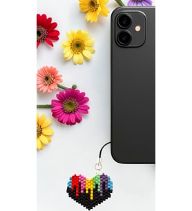 Miyuki Boncuk El Yapımı Renkli Kalp Telefon Çarmı - Charm (Çok Renkli)