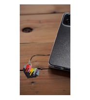 Miyuki Boncuk El Yapımı Renkli Kalp Telefon Çarmı - Charm (Çok Renkli)