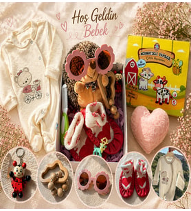 Kişiye Özel Hoş Geldin Bebek Hediye Seti – Zıbın, Oyuncak, Eğitici Oyun ve Bakım Setli Premium Kutu
