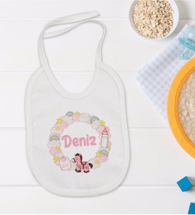BK Kids Kişiye Özel İsimli Bebek Mama Önlüğü - Model 27