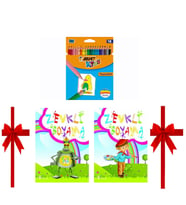 Boyama Seti ( 2 Adet Boyama Kitabı+ Bic 18 li Kuruboya) (Karışık)
