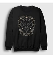Presmono Unisex Siyah Aries Zodiac Hediye Koç Burcu Sweatshirt 526341tt