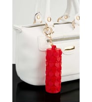 Kalp Desenli Kırmızı Ruj Lip Gloss Kılıfı 3D Baskı Charm Çanta Aksesuarı Anahtarlık