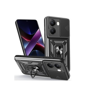 Xiaomi Poco X7 Pro Kılıf Pars Lens Yüzüklü Silikon - Siyah