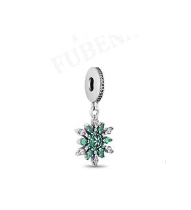 Fubena Yeşil Taşlı Kar Tanesi Sallantılı Charm