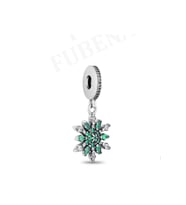 Fubena Yeşil Taşlı Kar Tanesi Sallantılı Charm