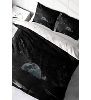 Çift Kişilik Nevresim Takımı Sık Dokuma Pamuk Saten 3d Özel Tasarım Dark Moon