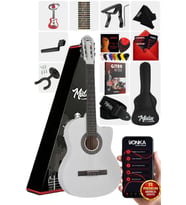Midex CG-390WH-XBAG Beyaz Renk Klasik Gitar 4/4 Sap Ayarlı Kesik Kasa (Full Set)
