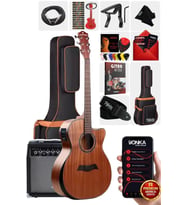 Maxword M450-EQ-AMP Profesyonel Masif Ağaç Amfili Elektro Akustik Gitar Seti üst Segment