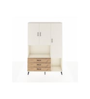Arges Dolap 6 Raflı 3 Çekmeceli 3 Kapaklı 132x30x195 Aytaşı-Aytaşı/Çam