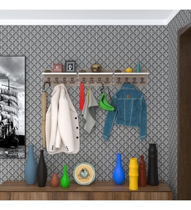 Kenzlife elbise askılığı karayemiş3 crd 26*114*12 vestiyer portmanto askı askılık 12 adet askı (Karışık)