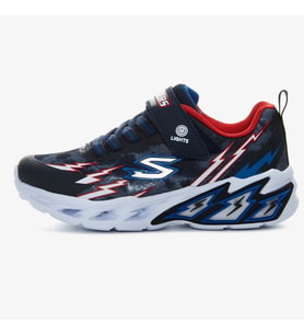 Skechers Lights Storm Kids Sneaker Lastik Bağcıklı Cırtlı Işıklı Günlük Çocuk Spor Ayakkabı Gri