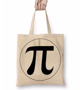 Matematik Daire Pi Sayısı Bez Çanta Uzun Saplı