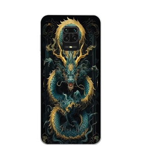 Xiaomi Redmi Note 9S - Redmi Note 9 PRO Uyumlu Ejderha Tasarımlı Şeffaf Telefon Kılıfı
