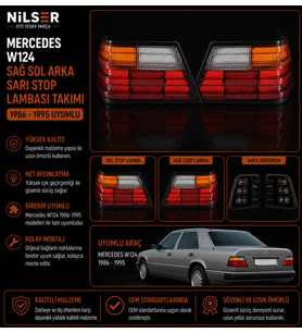 Mercedes W124 200E-230E-E200 Sağ-Sol Sarı Stop Lambası 1986-1995