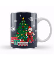 Krillin Around The Christmas Tree Kupa Bardak Porselen
