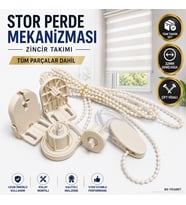 Stor Perde Mekanizması 32mm Geniş Kasa Çift Vidalı Takmatik Zincir Takımı Tam Set Zebra Perde Mekanizması