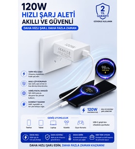 67W Hızlı Şarj Adaptörü ve Kablo Turbo Şarj Destekli