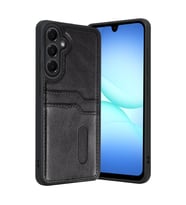 Galaxy A57 5G Sara Kartvizitli Deri Kılıf - Siyah