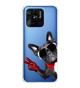 PrintiFy Xiaomi Redmi 10C ile Uyumlu 1mm Slim Fit Köpek 2 050e Baskılı Şeffaf  Kılıf