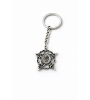 Mistik Pentagram ve Sembol Detaylı Gümüş Renk Unisex Gotik Metal Anahtarlık