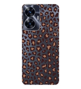 Realme C55 Uyumlu Leopar Desenli Şeffaf Telefon Kılıfı