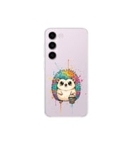 Samsung Galaxy S23 Plus ile Uyumlu Splash Kirpi Tasarımlı Şeffaf Silikon Kılıf