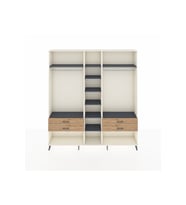 Arges Dolap 10 Raflı 4 Çekmeceli 2 Askılı 220x30x243 Aytaşı-Antrasit/Çam