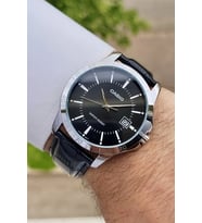 Casio CSISTE7 Kasası Gümüş Kordonu Siyah Renk Hediye Paketli Erkek Kol Saati