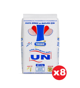 Yazar Pastalık Böreklik Baklavalık Çok Amaçlı Un 2 Kg x 8 Paket