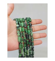 Bileklik Boy Anyolit(RUBİZOİT- RUBYZOİSİT) Taşı 6.5x13mm Yarım Dizi (49928) (18CM UZUNLUĞUNDADIR)