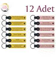 Sarı & Yavru Ağzı, 12’li Set, Dönem Sonu Anısı Olarak Hazırlanan, Kişiye Özgü Deri Hatıra Anahtarlık