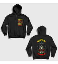 Presmono Unisex Siyah Jungle Guns N Roses Sırt Baskılı Fermuarlı Kapüşonlu Sweatshirt 517067tt