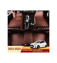 Miren Toyota Yaris L 2013-2022 hatchback Uyumlu 5d Havuzlu Suni Deri OTO PASPAS (Kahverengi)
