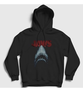 Presmono Unisex Siyah Shark Film Jaws Kapüşonlu Sweatshirt 372797tt