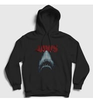 Presmono Unisex Siyah Shark Film Jaws Kapüşonlu Sweatshirt 372797tt
