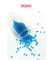 Dökme Cam Kum Boncuk (8/0) 3 mm - 60 Gram - Şeffaf Deniz Mavi - BNC221