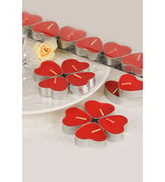 Pazariz 8 adet Kalp Şeklinde Tea Light Mum (Kırmızı)