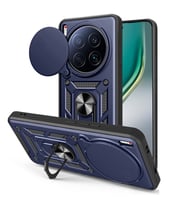 Tecno Camon 40 Premier 5G Kılıf Kamera Korumalı Zırh Tank Sürgülü Vega Kapak (Mavi)